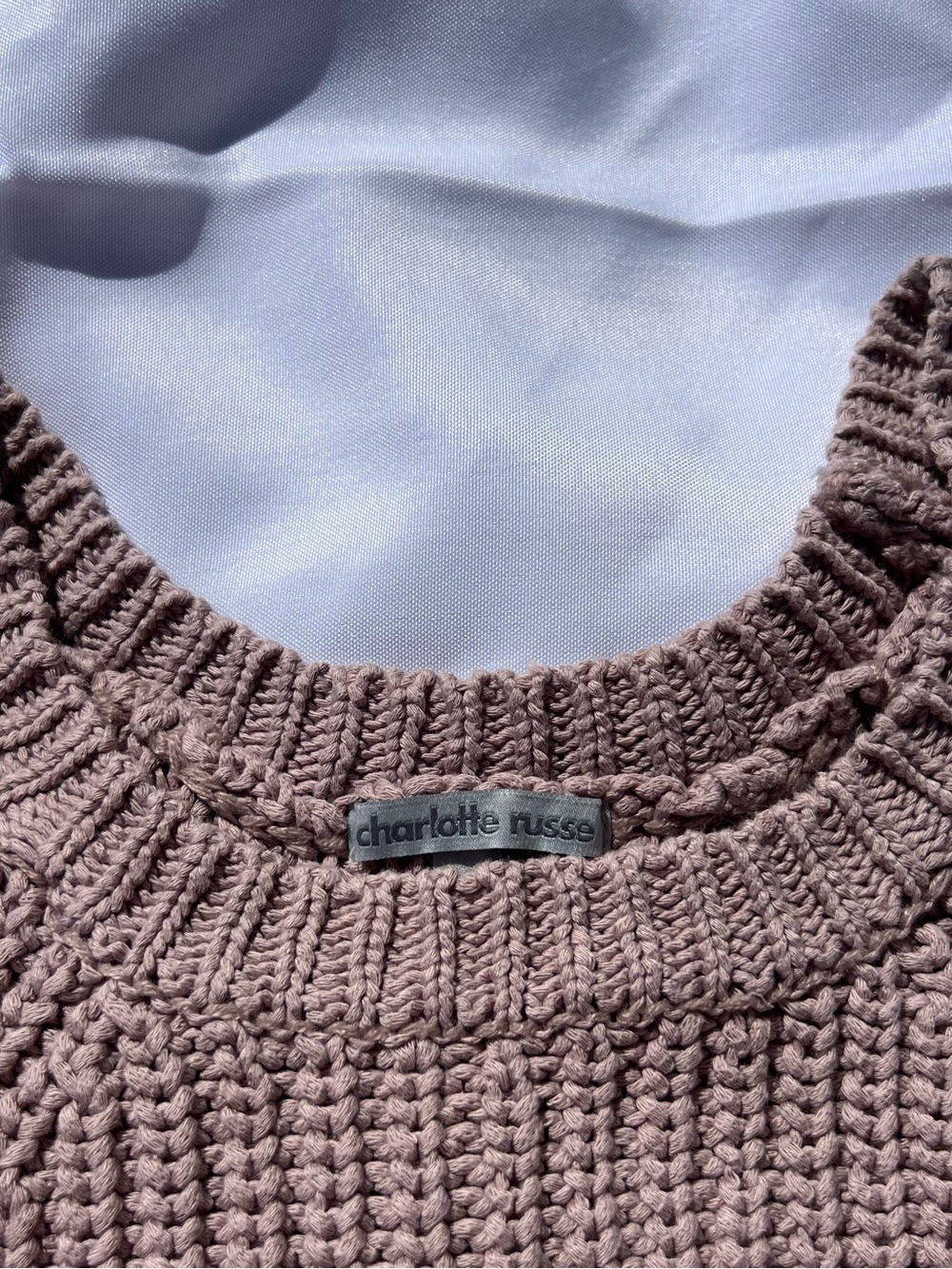 Vintage Y2K Charlotte Russe Crocheted Crop Tank/Sweater - Taupe - Picture 4 of 8
